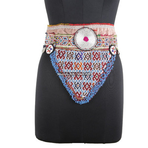 Vintage Belt Belly Dance Bead Afghani Traditional Waist Belt Kuchi Tribal BB017 <b>Old</b> Banjara Real Vintage Handmade Beaded Belts - Product Image 1