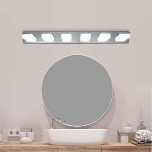Luminaire moderne de miroir de courtoisie à DEL chromé à 6 lumières pour salles de bains et tables de maquillage W1340110610/L2016 - Product Image 4