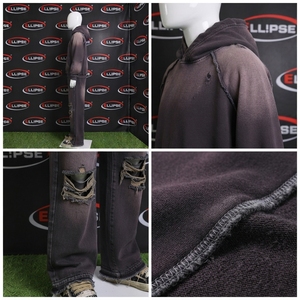 Conjunto de chándal con capucha de 420 g/m² con lavado ácido, estilo streetwear, estampado, oversize, personalizado para fabricantes - Product Image 4