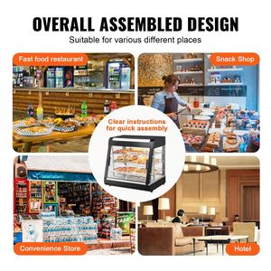 Scaldavivande Commerciale a 3 Livelli 1200W con Ripiani Regolabili e Temperatura 86-185°F per Mantenimento e Riscaldamento Alimenti - Product Image 6