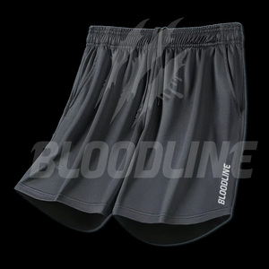Shorts de sport Bermuda pour homme BLOODLINE, taille mi-haute, élastique, séchage rapide, poches, motif camouflage, matière PU, gris, impression par sublimation - Product Image 6