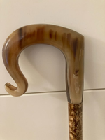 Poignée de canne de marche en corne de buffle naturelle, faite à la main, avec poignée en corne de bélier, design élégant, qualité supérieure, d'Inde