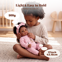 Poupées Reborn Babeside Jaden 17 pouces, poupées Reborn bébé fille afro-américaine, cheveux afro noirs, corps en tissu doux, nouvelle arrivée 2026