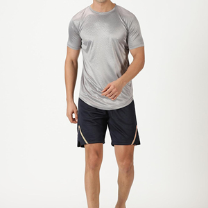 เสื้อยืดออกกำลังกายคอกลมทรงเข้ารูป ผลิตจากโพลีเอสเตอร์ 100% ปรับแต่งได้ เป็นมิตรกับสิ่งแวดล้อม แห้งเร็ว ระบายอากาศดี แขนสั้น - Product Image 3