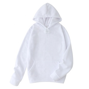 Sweat à capuche XL personnalisé coupe courte 100% Coton molleton épais grammage élevé épaules tombantes couleur unie sans cordons pour homme - Product Image 4