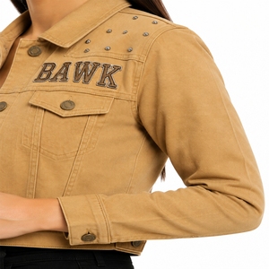 Veste en jean courte pour femme, style tendance, design moderne, vêtement décontracté, fabrication sur mesure, qualité export, veste sur mesure - Product Image 4
