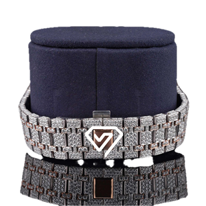 Reloj de Lujo de 41MM con Diamantes Moissanite en Oro Rosa de Dos Tonos, Completamente Cubierto de Diamantes, para Hombre y Mujer - Product Image 3