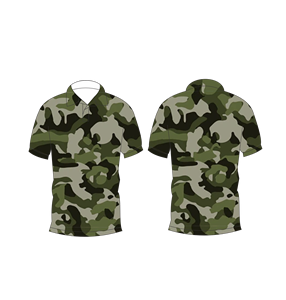 เสื้อโปโลลายพรางสีเขียววู้ดแลนด์สำหรับผู้ชาย แขนสั้น ลำลอง พิมพ์ลาย เสื้อยืดกอล์ฟ - Product Image 3