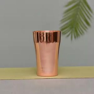 Polished Copper Tumbler Smooth Eco Friendly Rustic Drinkware for Water Juice Cocktail Home Kitchen Bar Use - Product Image 6