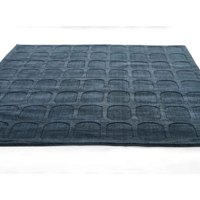Luxury Navy Blue Hand Tufted Wool Rug Geometric Oval Design Modern Minimalist Area Carpet Custom Size Rug Home Decor Rug