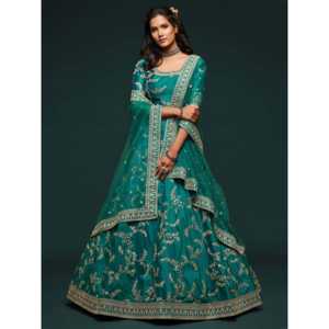 El mayor hilo verde bordado arte seda boda ropa Lehenga Choli con detalle de bordado Premium - Product Image 5