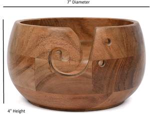Cuenco de madera para hilo con acabado de madera premium |   Cuenco Grande Antideslizante para Almacenamiento de Hilo |   Suministros y Regalos Profesionales para Crochet - Product Image 3