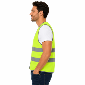 Chaleco de Seguridad Naranja de Alta Visibilidad con Logotipo Personalizado, Ropa de Trabajo Reflectante para Hombre, Poliéster, Impresión en Pantalla, Servicio OEM - Product Image 5