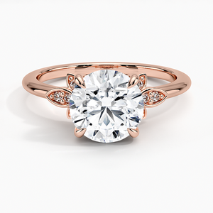Anillo de Compromiso Fiore Moissanite con Engaste de Puntas Chapado en Oro de 14K para Boda y Aniversario - Product Image 3