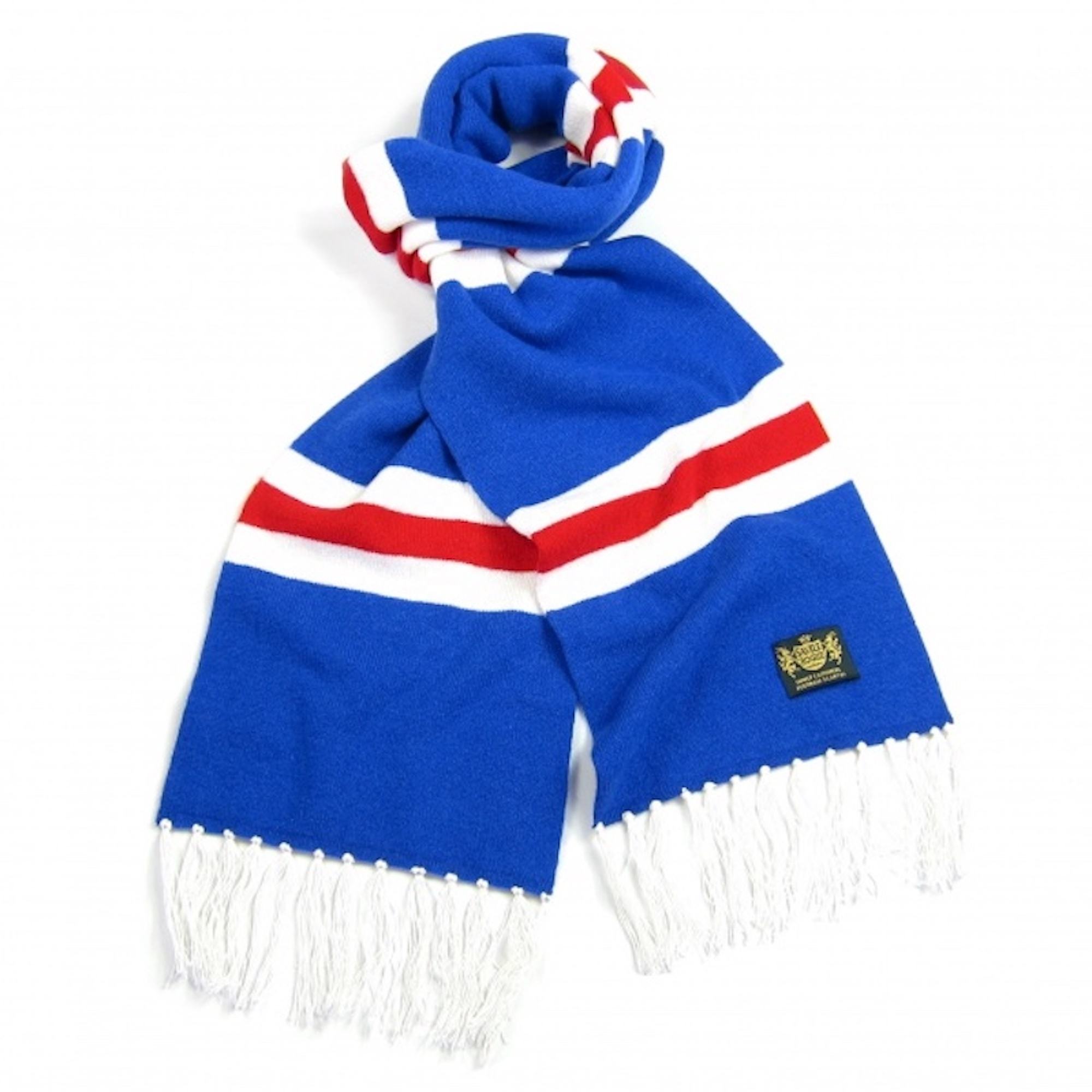 Luxury Merino Wool Football Scarf - Winter Striped Accessory