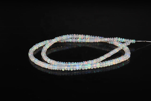 Cuentas de Rondelle facetadas de ópalo etíope de alta calidad de 3-5mm, piedras preciosas naturales de 16 pulgadas de largo con ópalo de fuego superior - Product Image 5