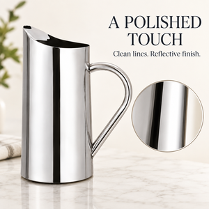Carafe à eau en acier inoxydable avec couvercle, poignée ergonomique, grande capacité, carafe de service moderne pour la maison et les fêtes - Product Image 4