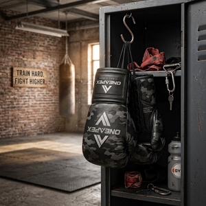 Gants de boxe noirs camouflage, gants d'entraînement professionnels, gants de combat rembourrés, logo personnalisé OEM, vente en gros de gants de sport - Product Image 2