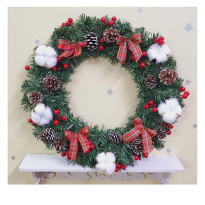 Rattan Eco-Friendly White <b>Light</b> Christmas Garland Vietnam Handmade Holiday Swag Pine Cone <b>Wall</b> Door Fireplace Home Wholesale - Product Image 1