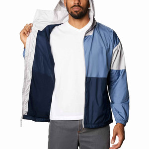 Veste streetwear hip-hop pour homme, veste à blocs de couleur, patchwork, double fermeture éclair, coupe-vent, veste oversize - Product Image 1