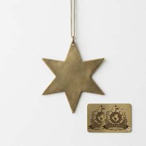 Pendentif Étoile à 6 Branches en Métal, Laiton Antique, Hexagramme, Ornement Suspendu, Artisanat de Noël Vintage, Décoration d'Intérieur - Vente en Gros - Product Image 1