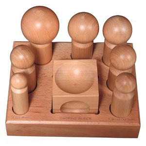 SUNTOOLS/STIPL Wooden Dapping Block <b>Set</b> of 7 with Round Dies for Jewelry Setting DIY Tools - Product Image 1