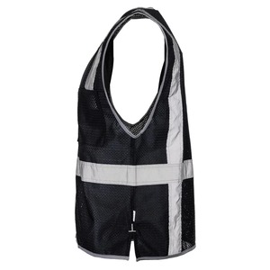 HiVi Men's Security Vest Breathable Mesh Personal Protective Clothing Fluorescent Reflective Safety Features Black Worker Vest - Product Image 2