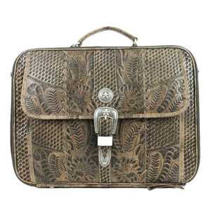 Handmade Cowhide Leather Hand Tooled Hand <b>Bag</b> with Adjustable Shoulder Strap Artisan Floral Tooling and Durable Premium - Product Image 5