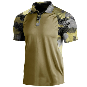 Summer Print Polo <b>Shirts</b> Men Fashion Camouflage <b>Patchwork</b> Short Sleeve Polos Outdoor Sports Fitness Tops Men's Breathable Tees - Product Image 6
