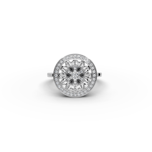 Lotus Petal Lab-Grown Diamond <b>Ring</b> 18K Gold Plated Vintage <b>Statement</b> Jewelry Fine Quality White Gold IGI Certified Engagement - Product Image 6