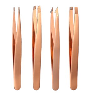 Pince à épiler professionnelle en acier inoxydable à pointe inclinée pour sourcils, marque distributeur, vente en gros, pour l'élimination des éclats et des poils incarnés, avec logo personnalisé - Product Image 1