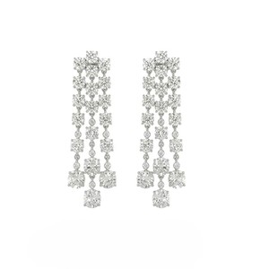 Pendientes de Plata de Ley 925 con Moissanita, Pendientes Redondos con Diamantes Brillantes para Regalo de Boda o Fiesta - Product Image 1