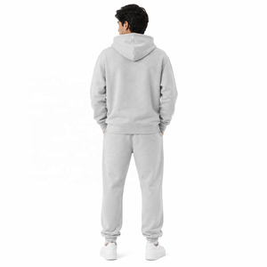 Ensemble de survêtements à capuche zippés 100 % coton pour hommes, coupe oversize, avec logo personnalisé, pour l'entraînement, le jogging et les loisirs – Fournisseur en gros - Product Image 3