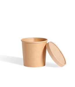 Boîte en papier biodégradable de qualité export, conteneur à soupe de 16 oz avec couvercle ventilé, compatible micro-ondes, pour aliments chauds ou froids, à emporter, restauration, écologique - Product Image 1