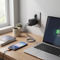 Chargeur rapide GaN double port HNT 45W certifié KC, adaptateur mural PD Type-C avec prise coréenne pour MacBook Air, iPhone, Samsung Galaxy S25