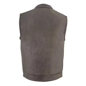 Classic <b>Retro</b> Men Leather Vest Western Cowboy <b>Motorcycle</b> Biker Sleeveless <b>Jacket</b> Breathable Stylish Slim Fit Outer Wear Casual - Product Image 6