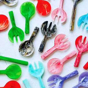 ช้อนเสิร์ฟเรซิ่นทำมือสุดหรู TCE ใช้ซ้ำได้ ช้อนตกแต่งระดับพรีเมียม ปรับแต่งได้ เหมาะสำหรับใช้ในบ้าน รับประทานอาหาร ของขวัญ โรงแรม คาเฟ่ - Product Image 1