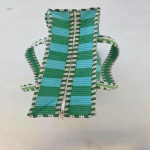 Quilted Cotton Geometric Pattern Tote Bag with Zipper Closure Shopping & Travel Bag - Product Image 2