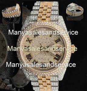 Reloj de Lujo para Hombre con Moissanita, Acero Inoxidable, Esfera de Cristal VVS, 40 mm, Cierre de Brazalete Automático, Resistencia al Agua de 10 Bares, Caja de Dos Tonos - Product Image 3