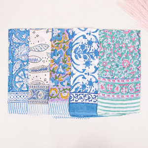 Pañuelo Cuadrado de Algodón Premium con Estampado de Bloques de Color Vibrantes, Accesorio de Pelo y Muñequera de Moda - Product Image 4