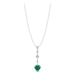 REYES Nuevo Diseño, Collar con Colgante de Esmeralda en Forma de Corazón de Oro Blanco de 14K, 3.46 Quilates, Certificado GRA, Joyería de Lujo con Moissanita - Product Image 1