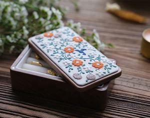 Coffret cadeau de bonbons brodé vintage de luxe personnalisable auto-conception prêt à la commande fabriqué en Inde pour toute occasion - Product Image 1