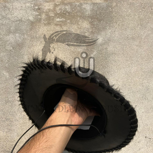 Sombrero de Vaquero de Cuero Vacuno con Pelo Sintético Negro, Ajustable, para Fiestas y Uso en Exteriores, Unisex, Servicios OEM/ODM Disponibles - Product Image 4