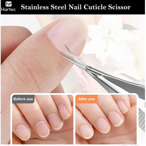 Highest Quality OEM ODM Durable Curved Design Stainless Steel Ultra-Fine Curved Blade Cuticle Spring Scissors <b>Nail</b> Grooming <b>Tool</b> - Product Image 6