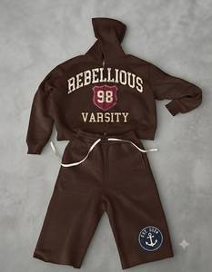 <b>Red</b> White Camouflage Tracksuit Set Hooded Zipper Full Sleeve Drawstring Pants Breathable Polyester Unisex Adult All Seasons - Product Image 2