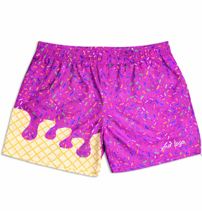 Conjunto de Pantalones Cortos de Béisbol con Estampado de Helado a la Moda para Mamá e Hija, Personalizados, de Secado Rápido, Transpirables, de Poliéster/Algodón para el Verano - Product Image 6