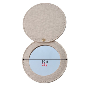 Porte-clés mini en PU tendance, miroir de maquillage pliable double face finition argentée, design créatif et personnalisé - Product Image 6