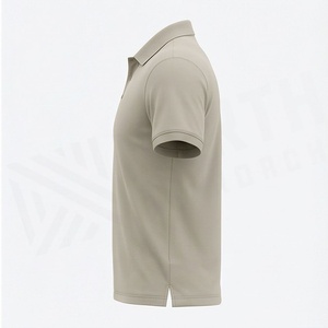 Polos pour hommes vierges de qualité supérieure en coton respirant, personnalisables avec logo et couleur unie, pour le golf, à manches courtes, coupe ajustée - Product Image 3