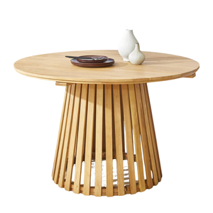 Table à manger ronde en bois, style scandinave, design moderne, base stable, mobilier de maison, 6 places - Product Image 5