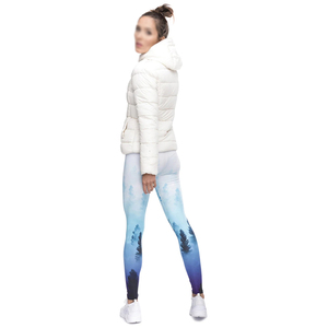 Leggings Largos de Cintura Alta para Mujer, Estampado Degradado Forestal, Tejido Elástico de Spandex y Poliéster, Resistentes al Viento, con Bolsillo Invisible - Product Image 6
